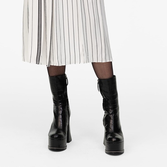 Platform Leather Ankle Boots us8/eur39 - Picture 4 of 16